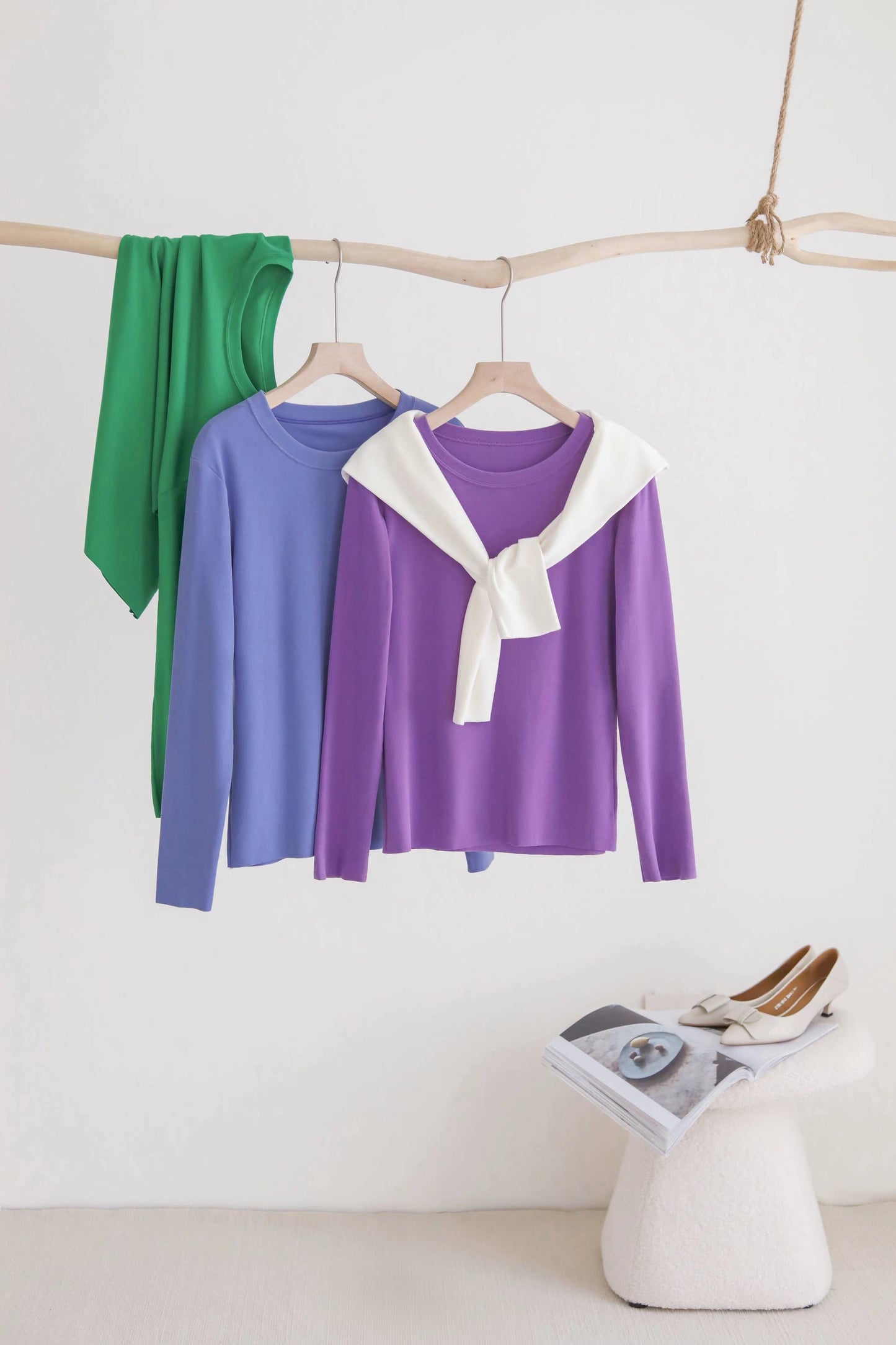 Women Cloud Feel Thin Warm Moisturizing Mulberry Silk Super Elastic Round Neck Bottoming Shirt