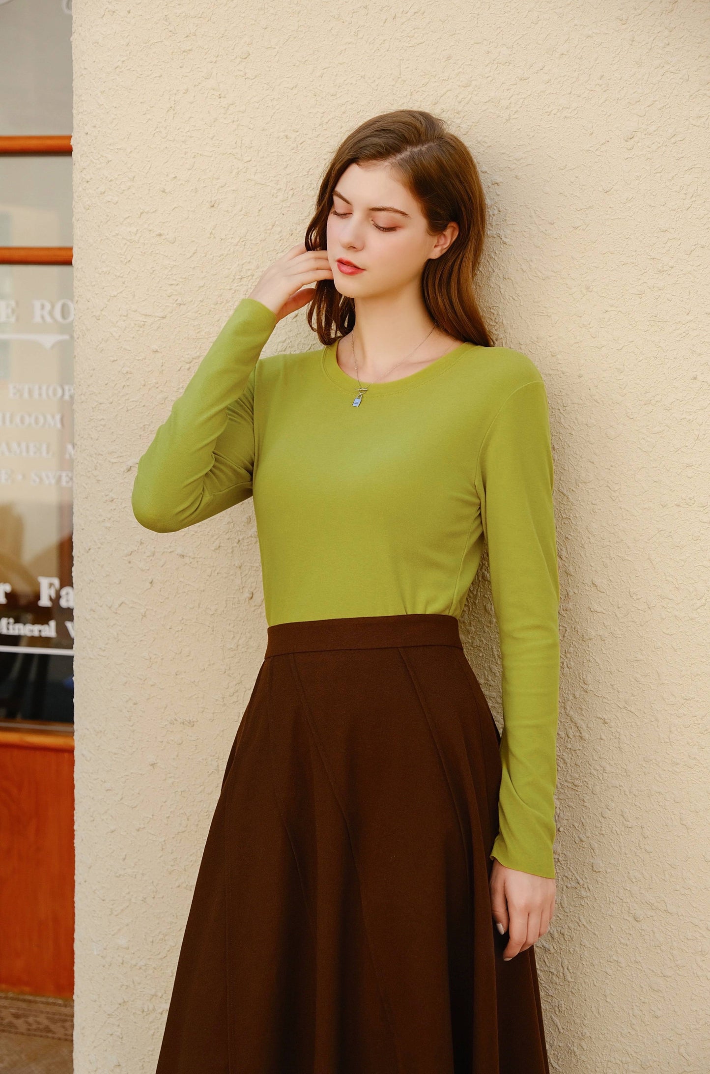 Women Cloud Feel Thin Warm Moisturizing Mulberry Silk Super Elastic Round Neck Bottoming Shirt